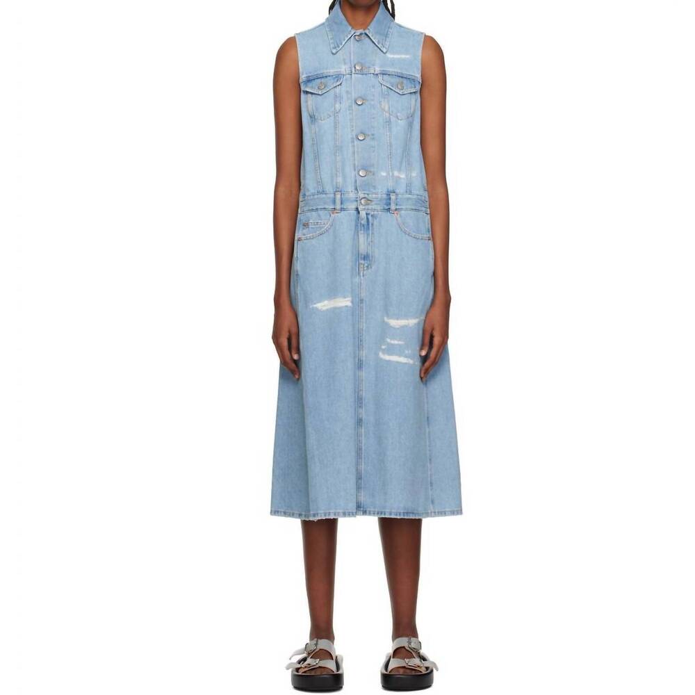 NEW MAISON MARGIELA sleeveless denim dress in blue